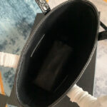 Saint Laurent Paris Mini Toy Shopping In Crocodile-Embossed Leather Black
